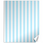 Vertical Stripes - White and Light Blue Canvas 20  x 24 