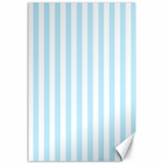 Vertical Stripes - White and Light Blue Canvas 20  x 30 