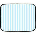Vertical Stripes - White and Light Blue Fleece Blanket (Mini)