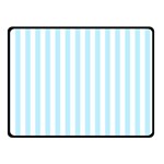 Vertical Stripes - White and Light Blue Double Sided Fleece Blanket (Small) (Two Sides)