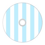 Vertical Stripes - White and Light Blue CD Wall Clock