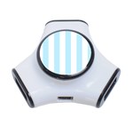 Vertical Stripes - White and Light Blue Portable USB Hub (One Side)