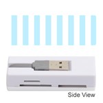 Vertical Stripes - White and Light Blue Memory Card Reader (Stick)