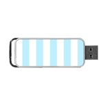 Vertical Stripes - White and Light Blue Portable USB Flash (Two Sides)