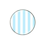 Vertical Stripes - White and Light Blue Hat Clip Ball Marker (10 pack)