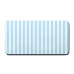 Vertical Stripes - White and Light Blue Medium Bar Mat