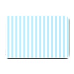 Vertical Stripes - White and Light Blue Small Doormat