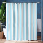 Vertical Stripes - White and Light Blue Shower Curtain 60  x 72  (Medium)