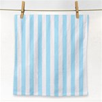 Vertical Stripes - White and Light Blue Face Towel