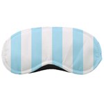 Vertical Stripes - White and Light Blue Sleeping Mask