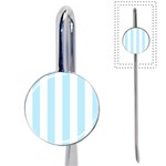 Vertical Stripes - White and Light Blue Book Mark