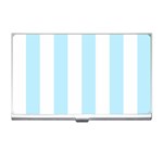 Vertical Stripes - White and Light Blue Business Card Holder