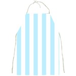Vertical Stripes - White and Light Blue Full Print Apron