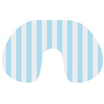 Vertical Stripes - White and Light Blue Travel Neck Pillow