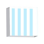 Vertical Stripes - White and Light Blue 4 x 4  Acrylic Photo Block