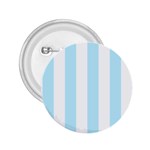 Vertical Stripes - White and Light Blue 2.25  Button