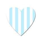 Vertical Stripes - White and Light Blue Magnet (Heart)