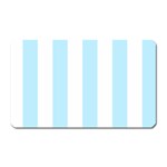 Vertical Stripes - White and Light Blue Magnet (Rectangular)