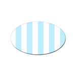 Vertical Stripes - White and Light Blue Sticker (Oval)