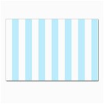 Vertical Stripes - White and Light Blue Postcard 4  x 6 