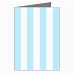 Vertical Stripes - White and Light Blue Greeting Card