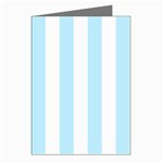 Vertical Stripes - White and Light Blue Greeting Cards (Pkg of 8)