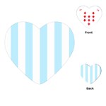 Vertical Stripes - White and Light Blue Playing Cards (Heart)