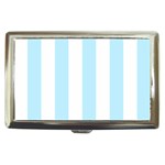 Vertical Stripes - White and Light Blue Cigarette Money Case