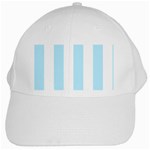 Vertical Stripes - White and Light Blue White Cap