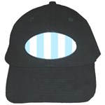 Vertical Stripes - White and Light Blue Black Cap