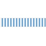 Vertical Stripes - White and Iceberg Blue Flano Scarf (Large)