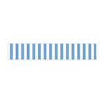 Vertical Stripes - White and Iceberg Blue Flano Scarf (Mini)