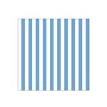 Vertical Stripes - White and Iceberg Blue Satin Bandana Scarf