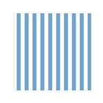 Vertical Stripes - White and Iceberg Blue Small Satin Scarf  (Square)