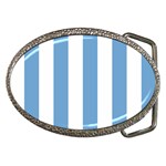 Vertical Stripes - White and Iceberg Blue Belt Buckle