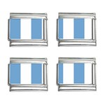 Vertical Stripes - White and Iceberg Blue 9mm Italian Charm (4 pack)