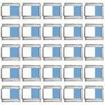 Vertical Stripes - White and Iceberg Blue 9mm Italian Charm (25 pack)