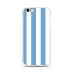 Vertical Stripes - White and Iceberg Blue Apple iPhone 6/6S Silicone Case (Transparent)