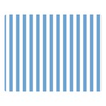 Vertical Stripes - White and Iceberg Blue Double Sided Flano Blanket (Large)