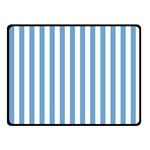 Vertical Stripes - White and Iceberg Blue Fleece Blanket (Small) (One Side)