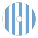 Vertical Stripes - White and Iceberg Blue CD Wall Clock