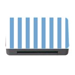Vertical Stripes - White and Iceberg Blue Memory Card Reader with CF