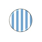 Vertical Stripes - White and Iceberg Blue Hat Clip Ball Marker (4 pack)