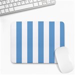 Vertical Stripes - White and Iceberg Blue Small Mousepad