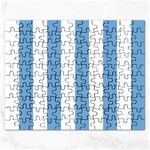 Vertical Stripes - White and Iceberg Blue Jigsaw Puzzle (Rectangular)
