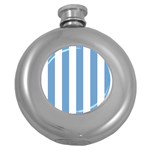 Vertical Stripes - White and Iceberg Blue Hip Flask (5 oz)