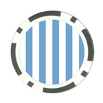 Vertical Stripes - White and Iceberg Blue Poker Chip Card Guard (10 pack)