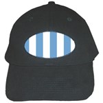 Vertical Stripes - White and Iceberg Blue Black Cap