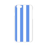 Vertical Stripes - White and Cornflower Blue Apple iPhone 6/6S Silicone Case (Transparent)