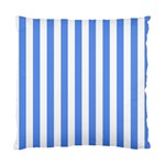 Vertical Stripes - White and Cornflower Blue Standard Cushion Case (Two Sides)